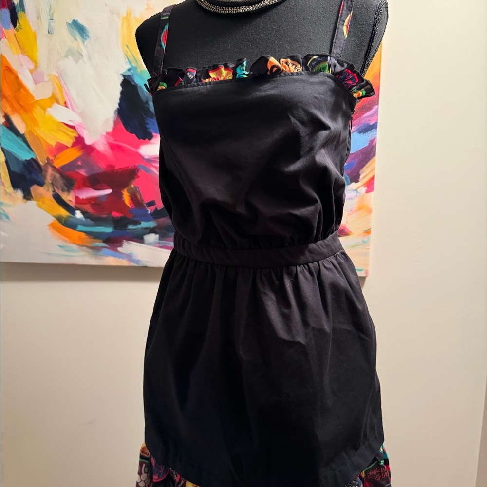 Moschino black mini dress with pockets and side zipper. Size 40 is(6-8)NWT $395 - Picture 2 of 15